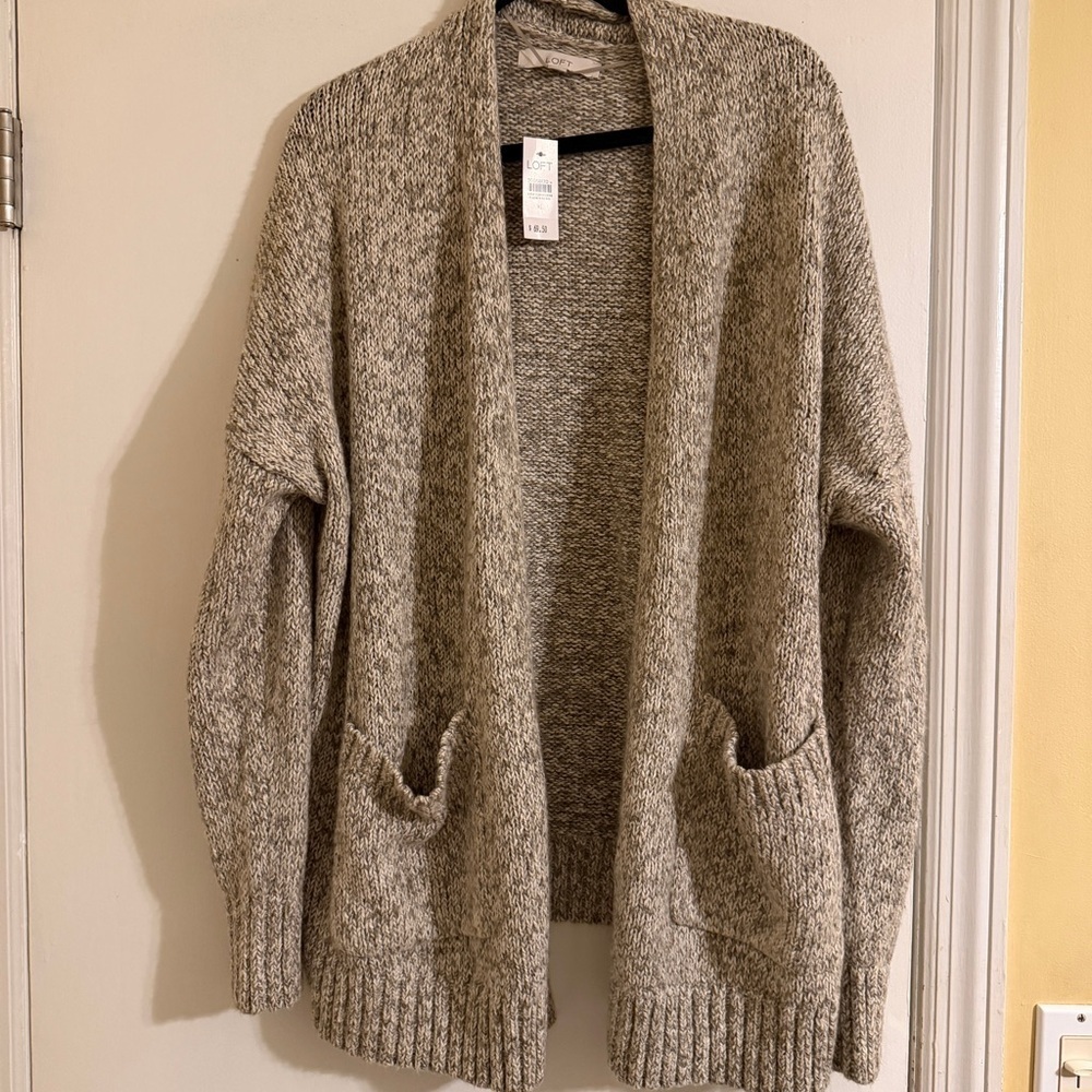 NWT Loft marled open front cardigan sweater women XL